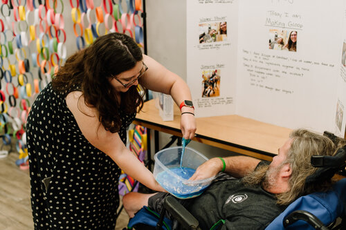 sensory therapy with slime
